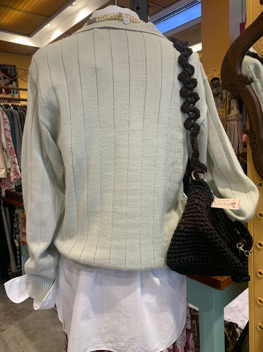 Bolsa de crochê marrom