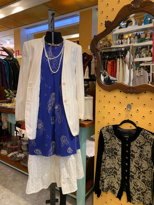 Blazer branco risca de giz