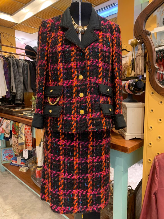 Conjunto de tweed vermelho