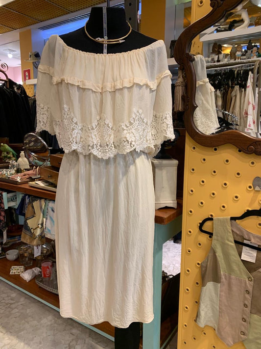 Vestido seda branca vintage