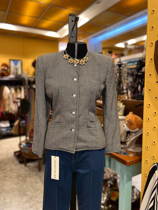Blazer de Lã Pied Poule