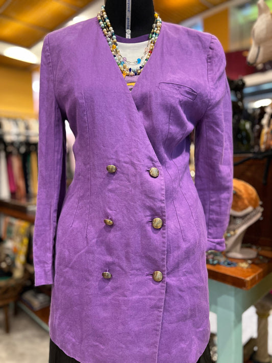 Blazer vintage roxo com botões dourados