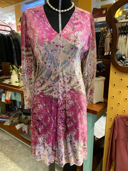 Vestido de veludo rosa