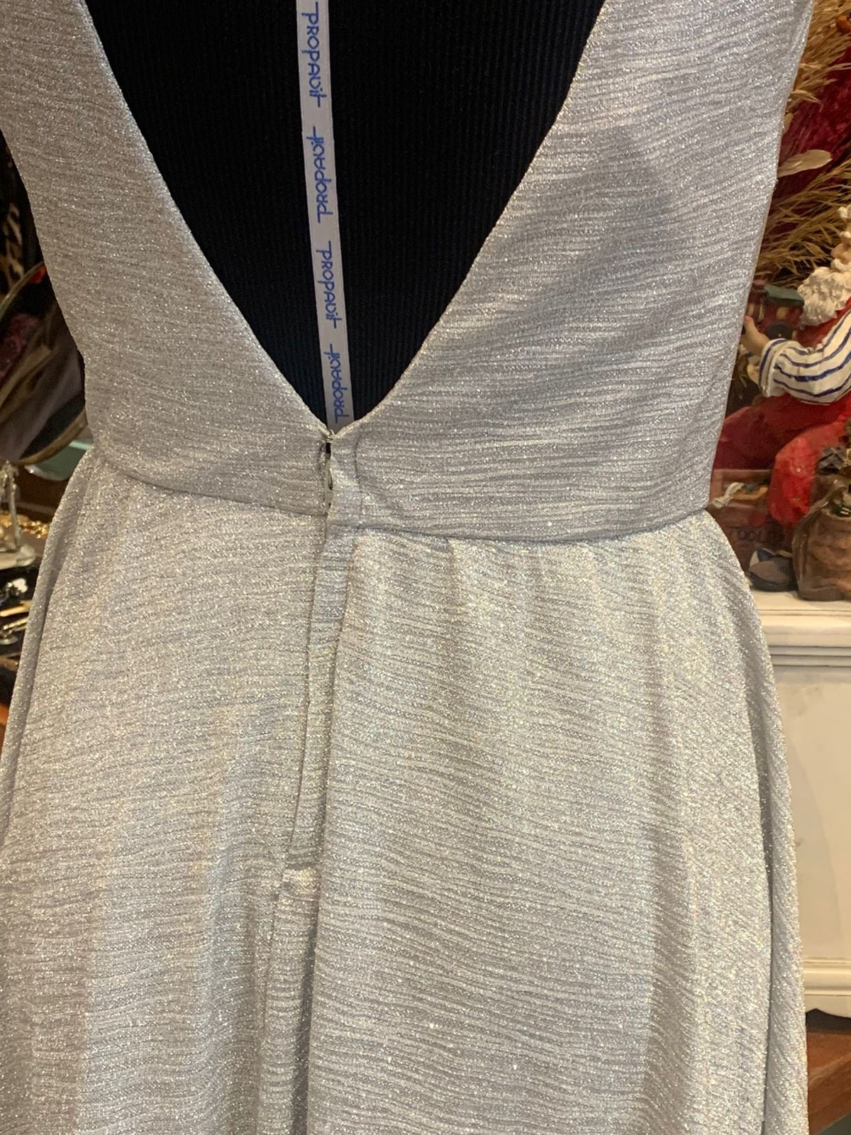 Vestido vintage de lurex prata