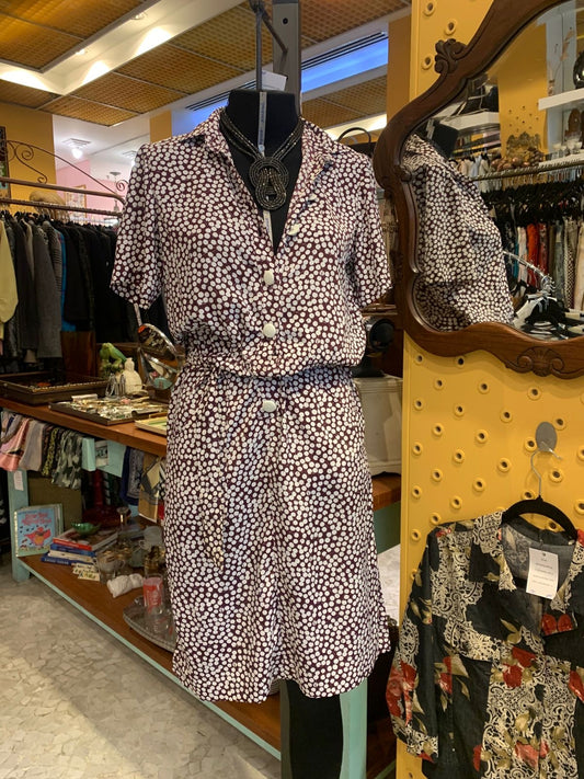 Vestido vintage marrom