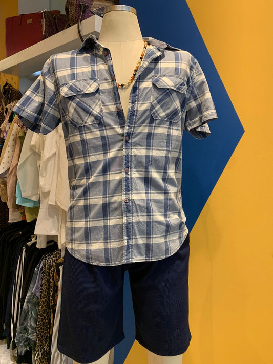 Camisa xadrez manga curta