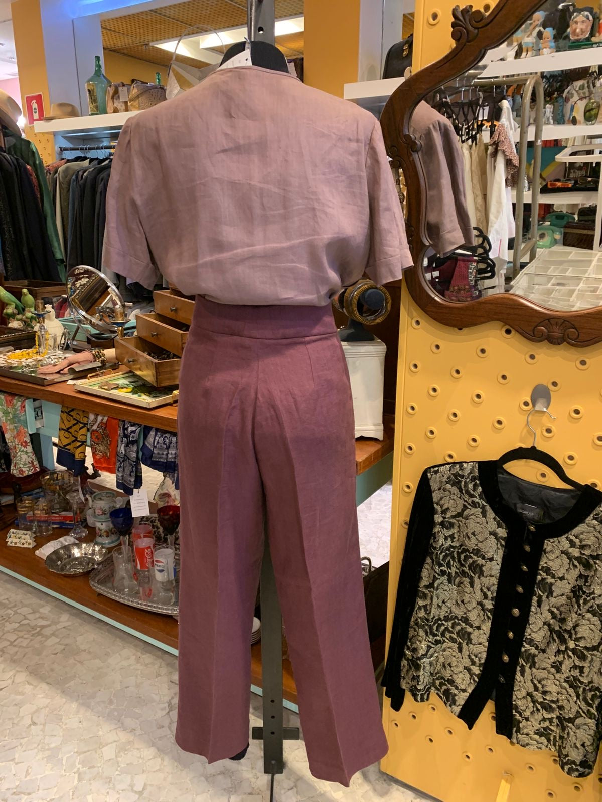 Calça alfaiataria rose
