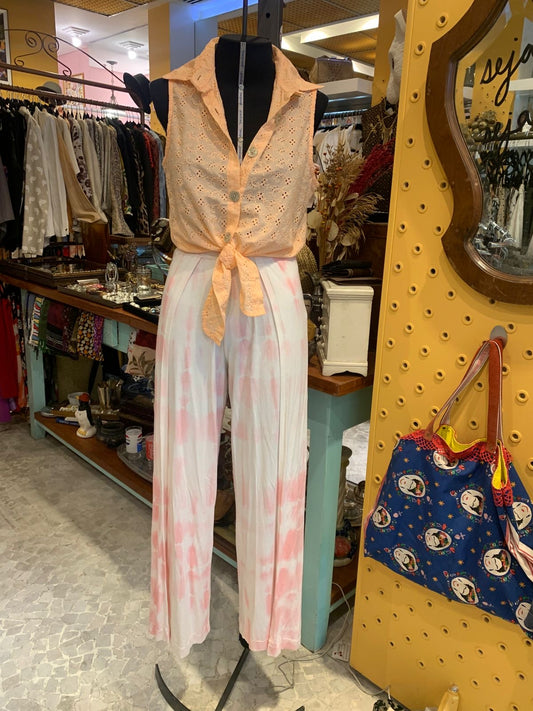 Blusinha de amarração laranja