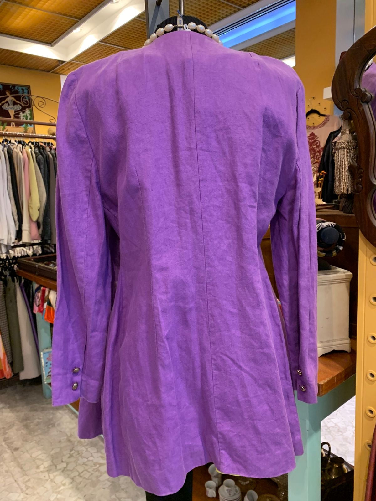 Blazer de linho roxo