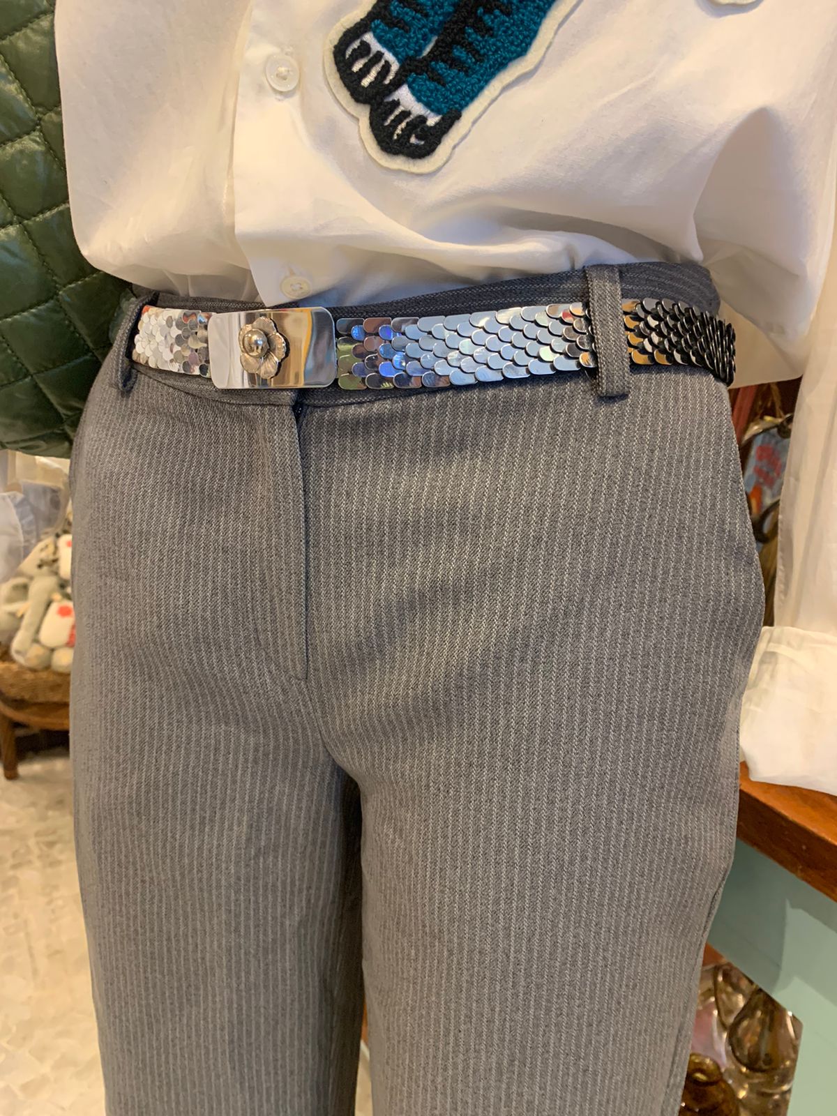 Calça cinza alfaiataria