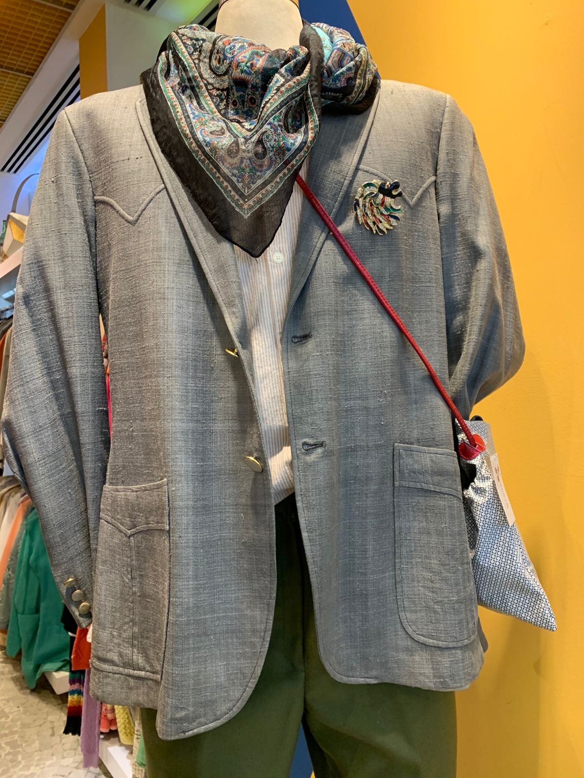 Blazer de linho cinza