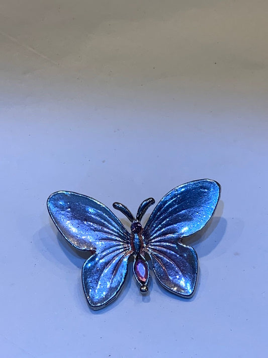 Broche borboleta azul cintilante