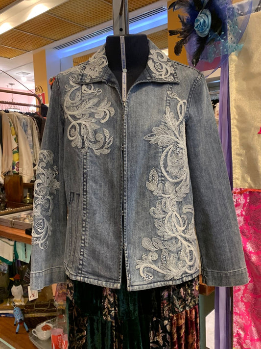Jaqueta jeans bordada
