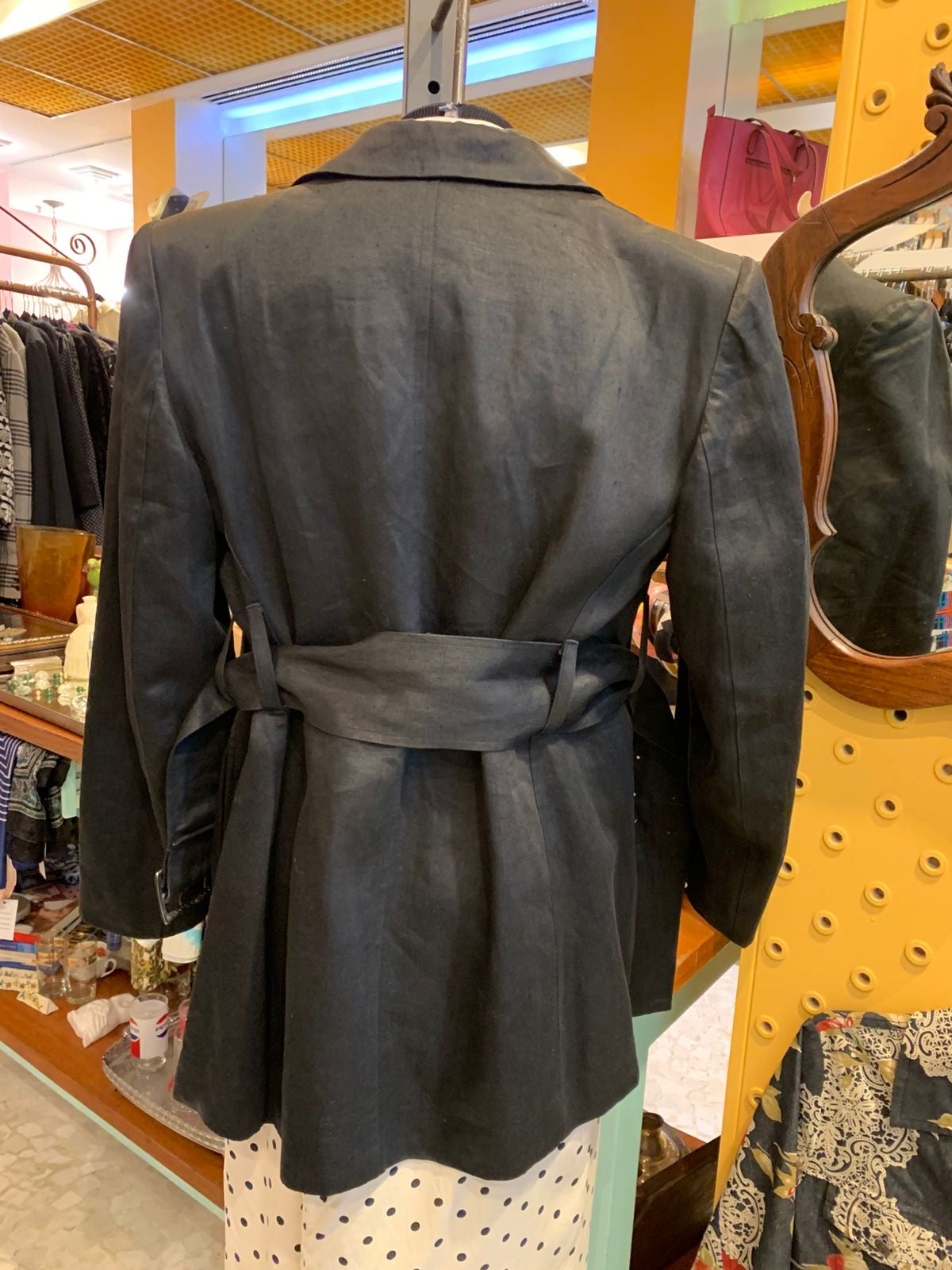 Blazer vintage de linho preto