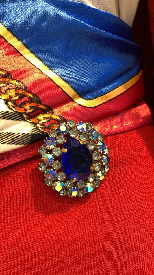 Broche pedra azul
